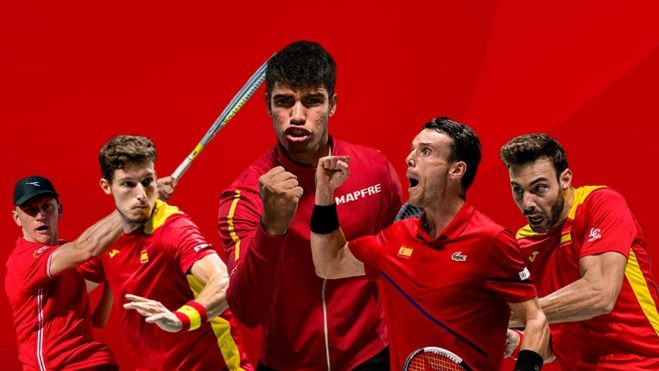 Equipo español de tenis para la eliminatoria de la Copa Davis en València