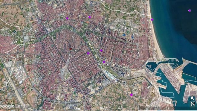 Impactes de raigs en València el 18 d'agosto