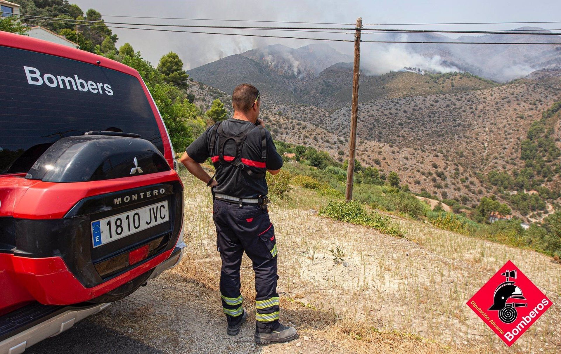 Incendi forestal a la Vall d'Ebo (Alacant)