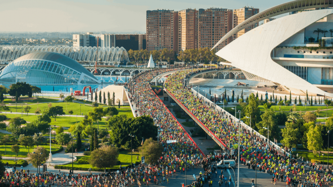 Imagen aérea de la maratón de València, por Kike Taberner