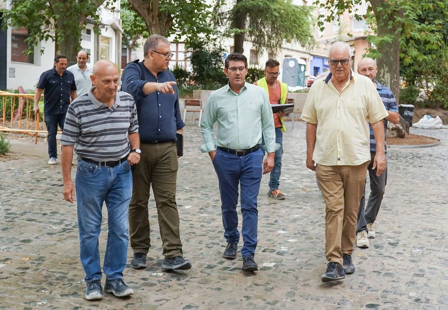 Visita de Jorge Rodríguez a les obres de la Plaça de Sant Antoni d'Ontinyent