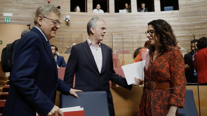 Ximo Puig, Héctor Illueca i Aitana Mas, en el Debat de Política General de 2022