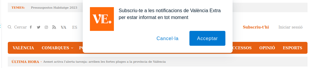 Notificacions push de València Extra