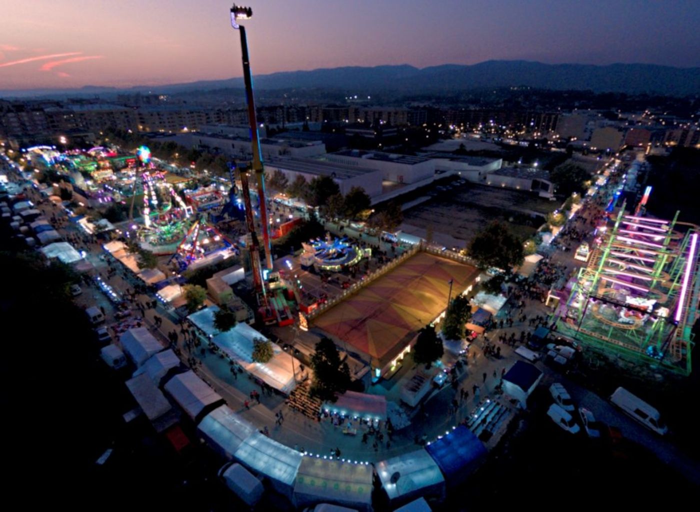 Imagen aérea de la Feria de Ontinyent