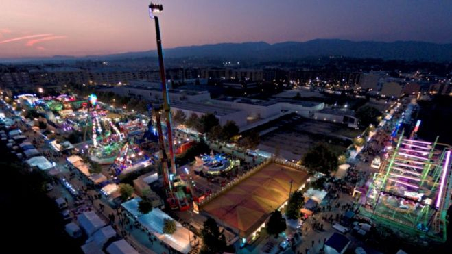 Imagen aérea de la Feria de Ontinyent