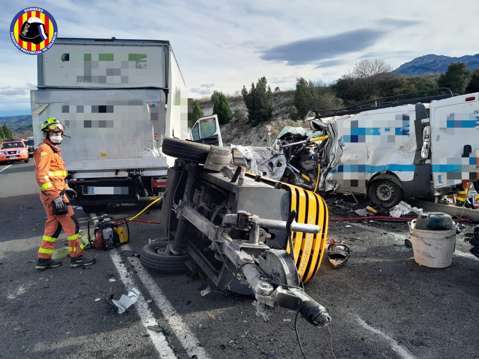 Accidente múltiple en la CV-60