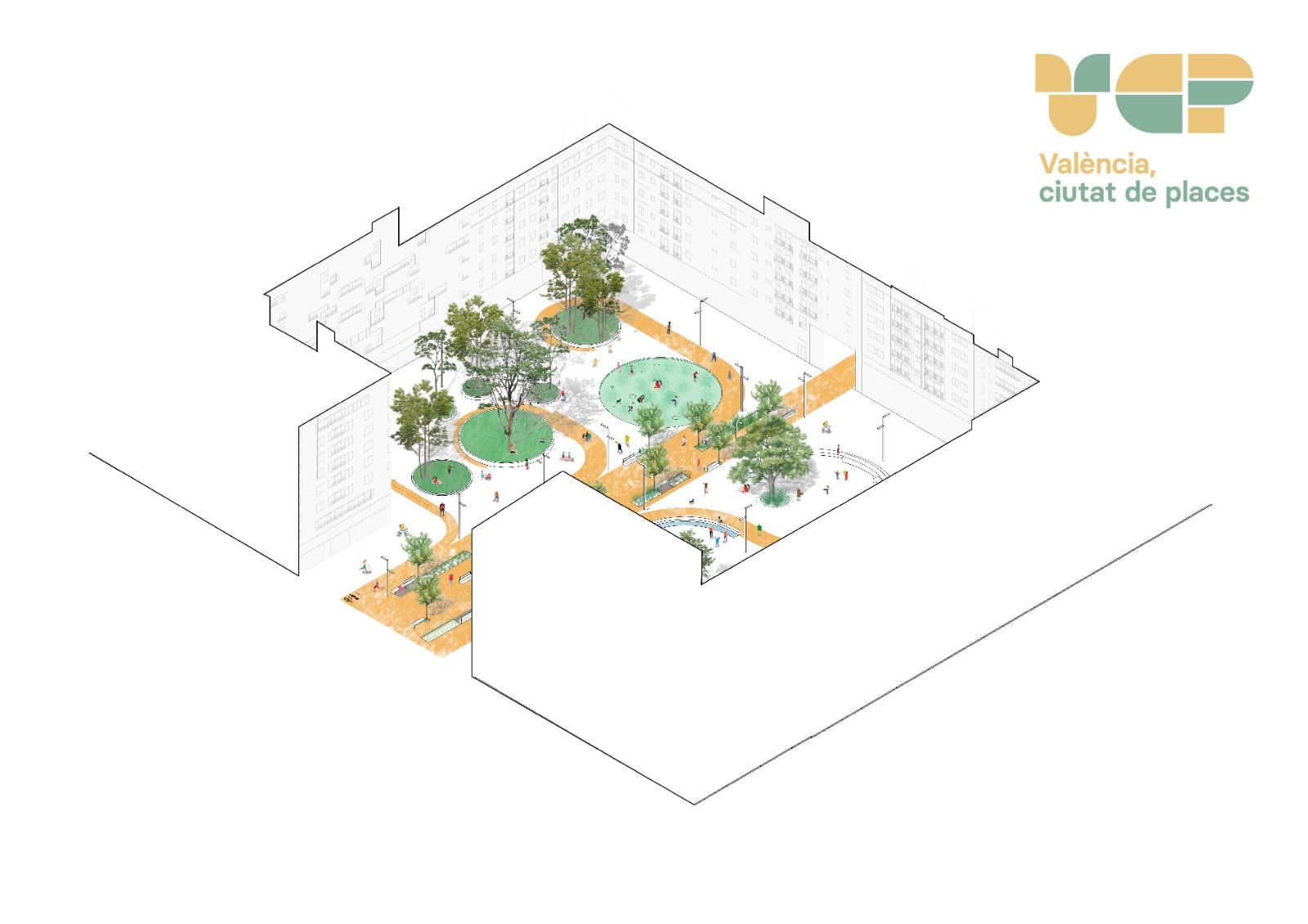 Pla de les obres d'urbanització de la plaça del Músic Antoni Eiximeno