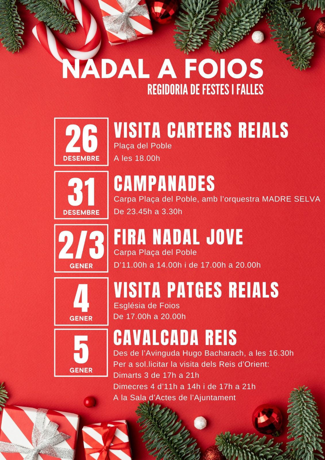 Programació de Nadal a Foios