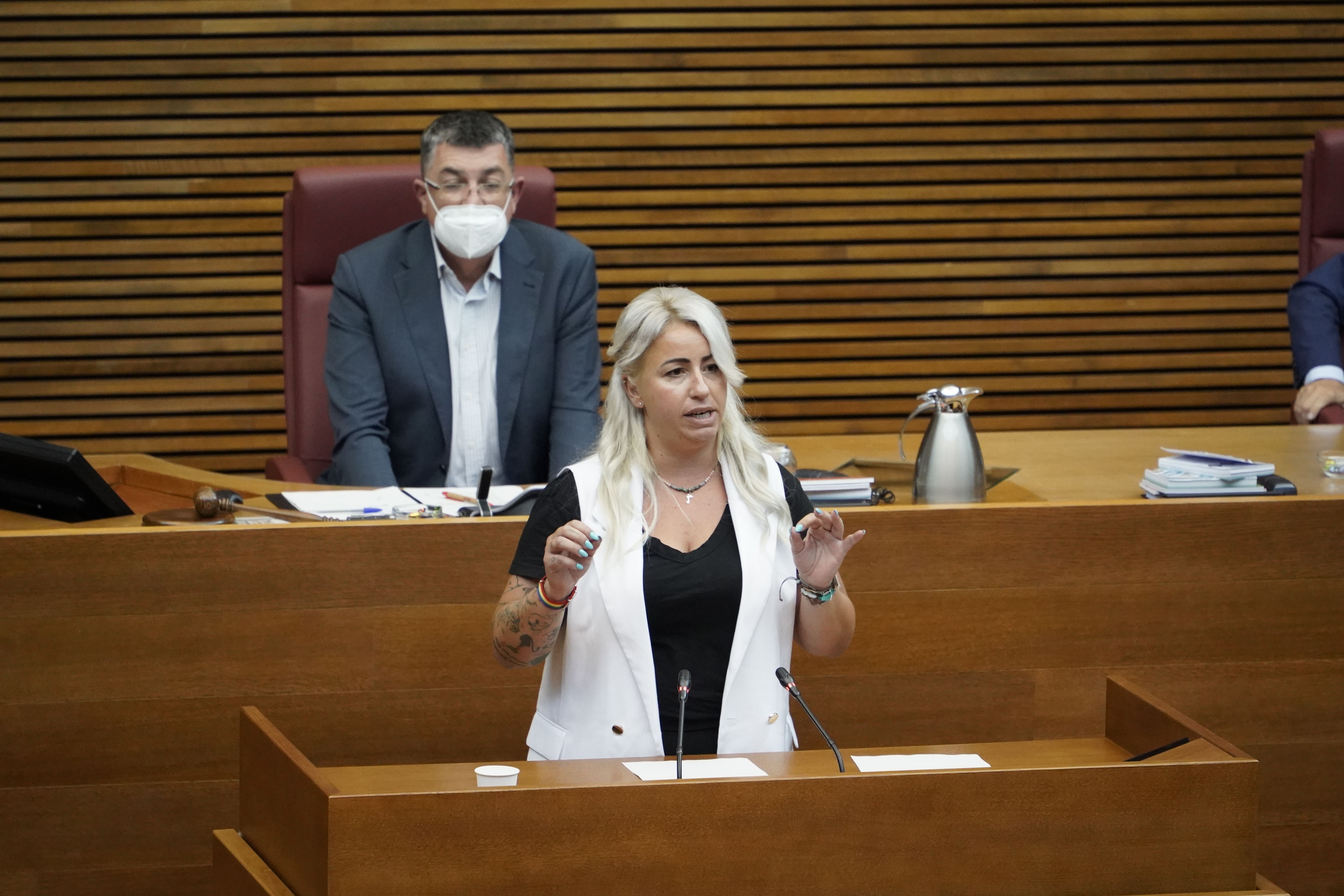 La portavoz de cooperación del Grupo Parlamentario Popular en Les Corts, Marisa Gayo, en Corts