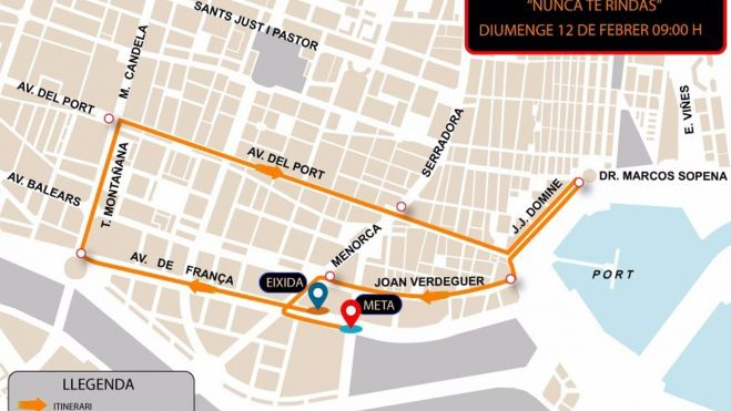 Recorregut carrera popular 'Never Stop Running' d'aquest diumenge