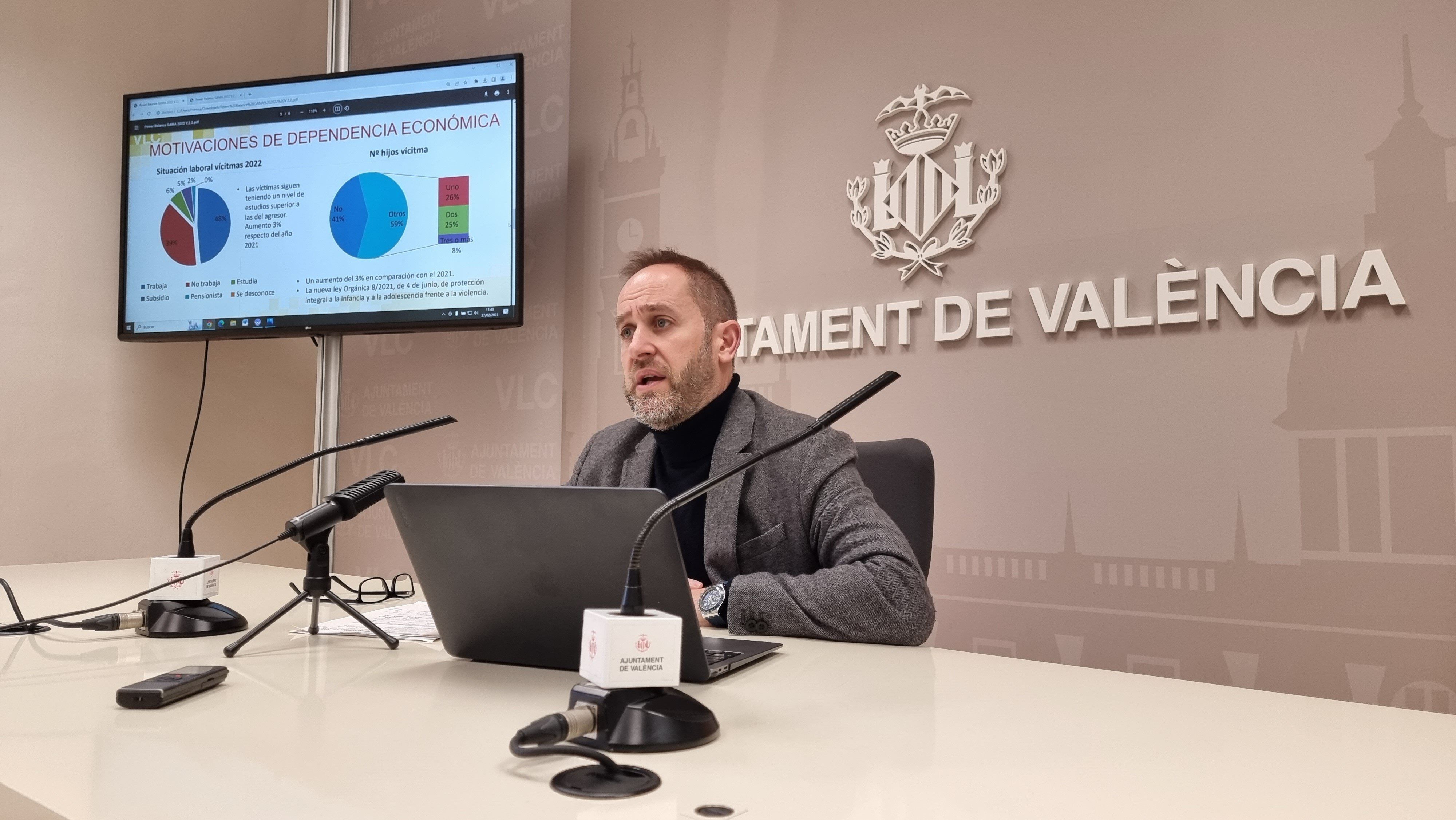 Aarón Cano durante la presentación del balance del trabajo del grupo GAMA
