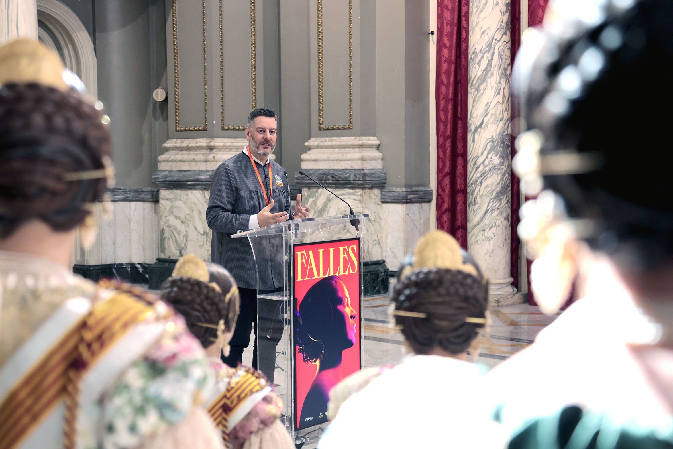 Galiana en la presentación de los Llibrets de las Fallas Municipales de 2023