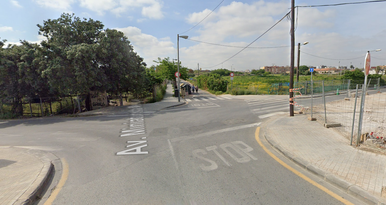 Lugar en el que ha tenido el accidente en Benimámet