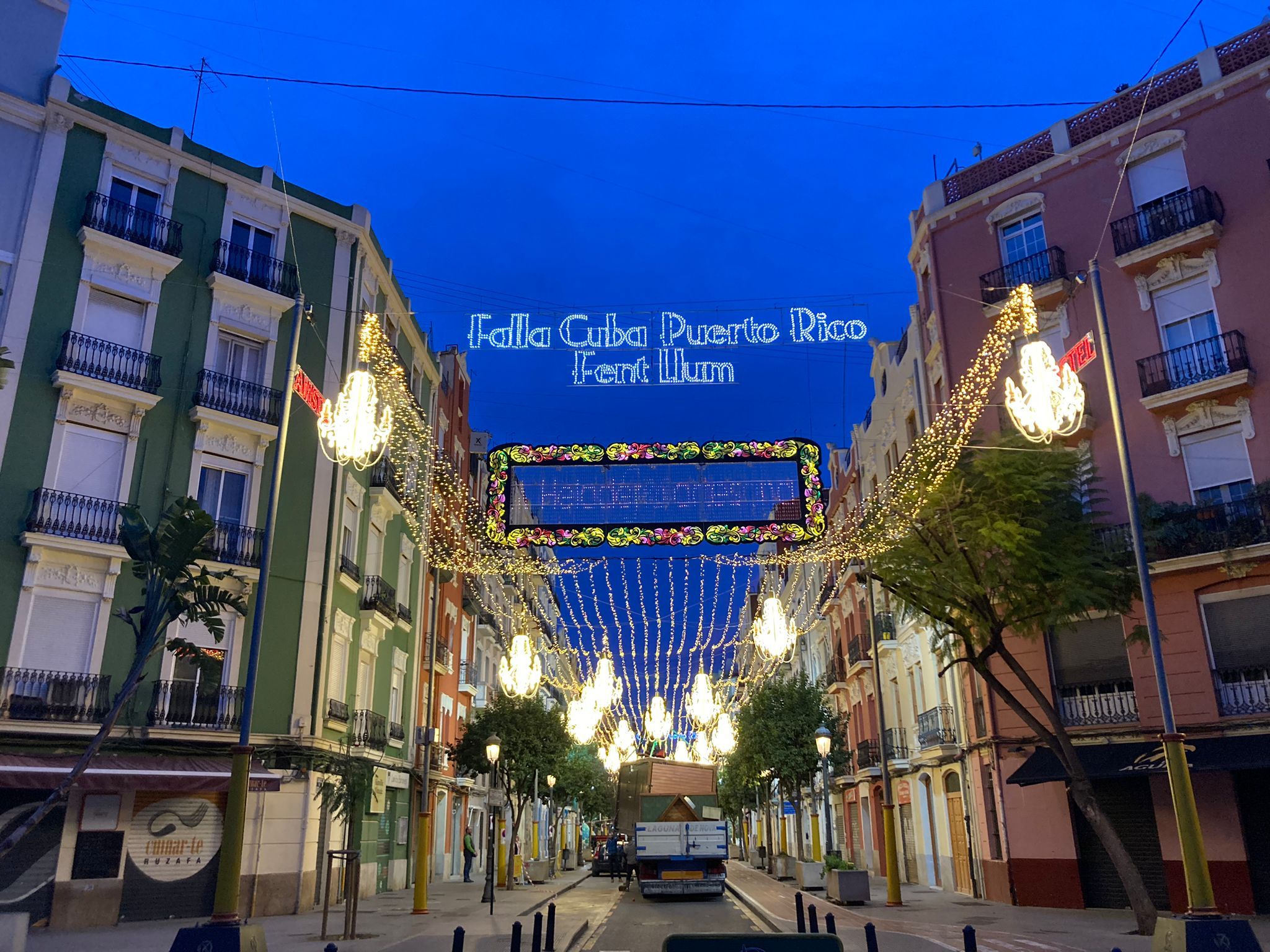 Falla Cuba-Puerto Rico, primer premio de calle iluminada
