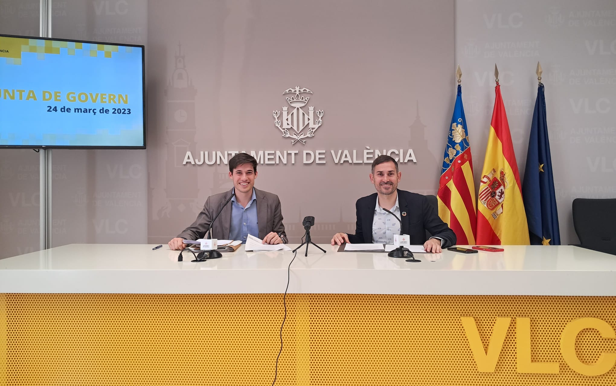 Los concejales del Ayuntamiento de València Borja Sanjuán y Sergi Campillo