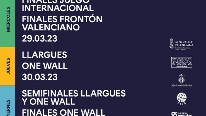 Calendari del Mundial de Pilota d'Alzira - CIJB Calendari del Mundial de Pilota d'Alzira - CIJB