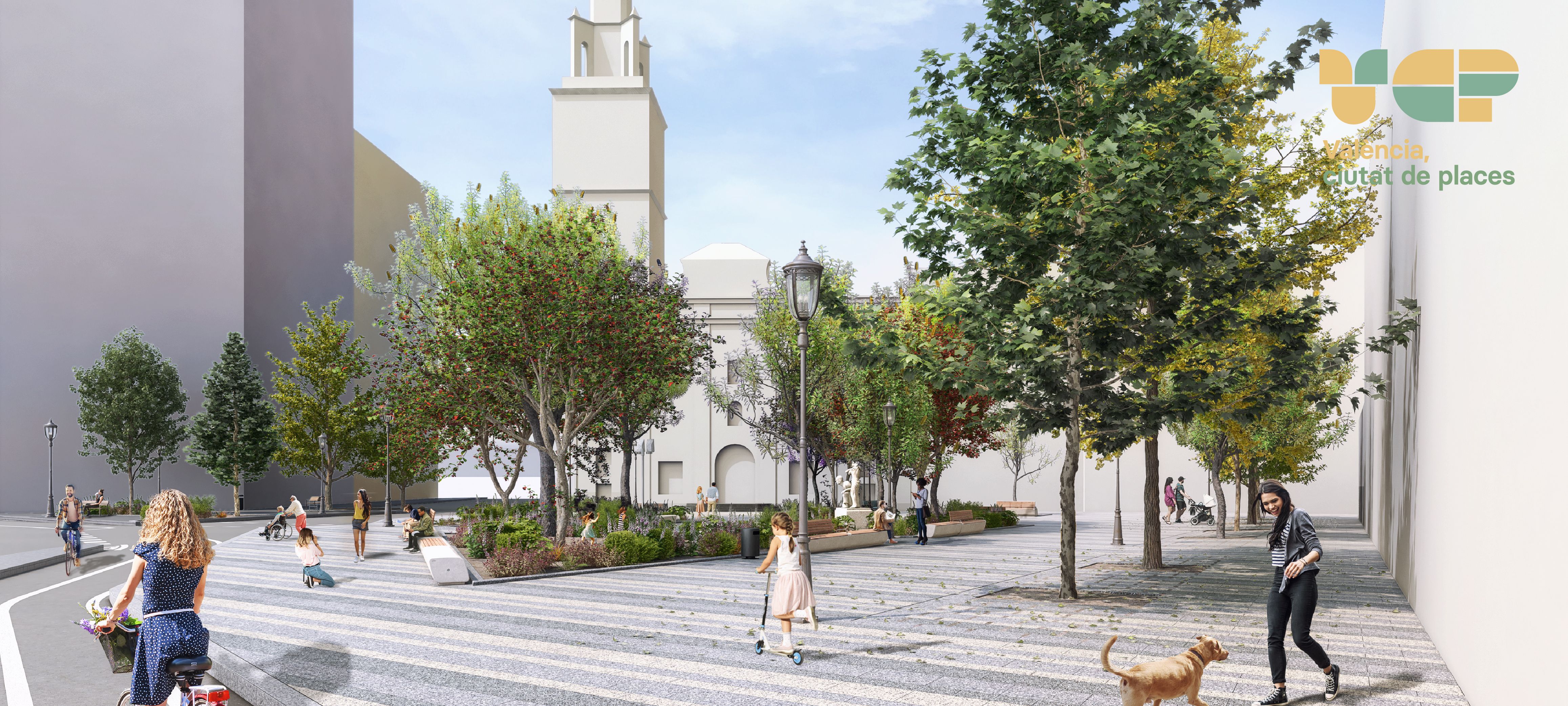 Simulación de la futura plaza de Santa Mónica de València