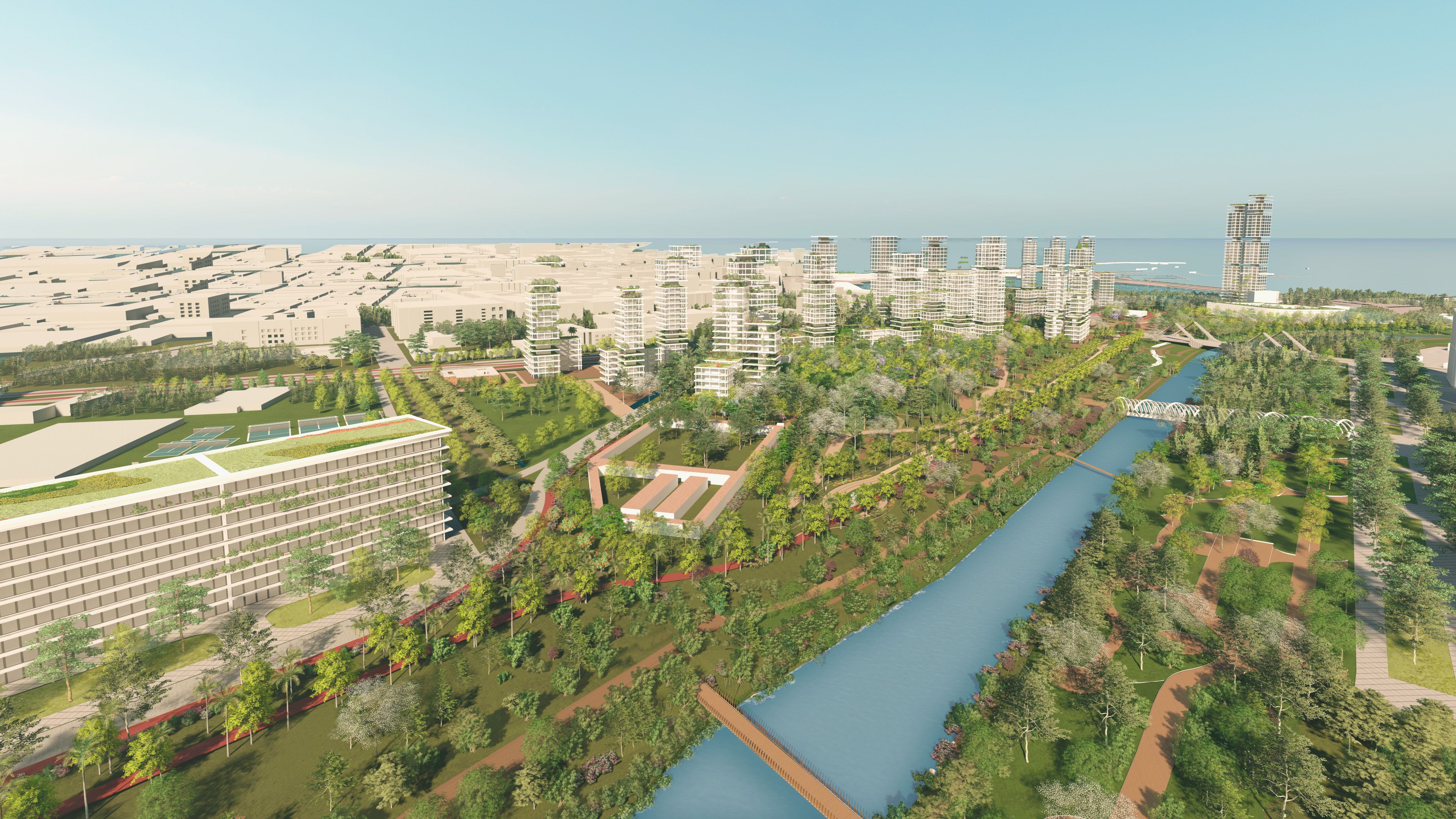  Imagen de cómo quedará la zona del antiguo cauce del Rio Turía en conexión con El Grau