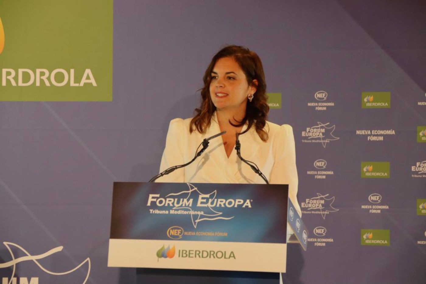 Sandra Gómez durante el desayuno informativo de Forum Europa Tribuna Mediterránea