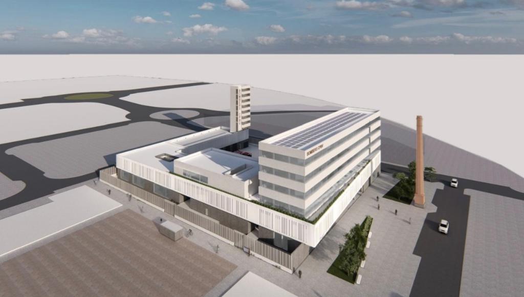 Recreación virtual de cómo será la futura sede del Consorcio Provincial de Bomberos en Burjassot