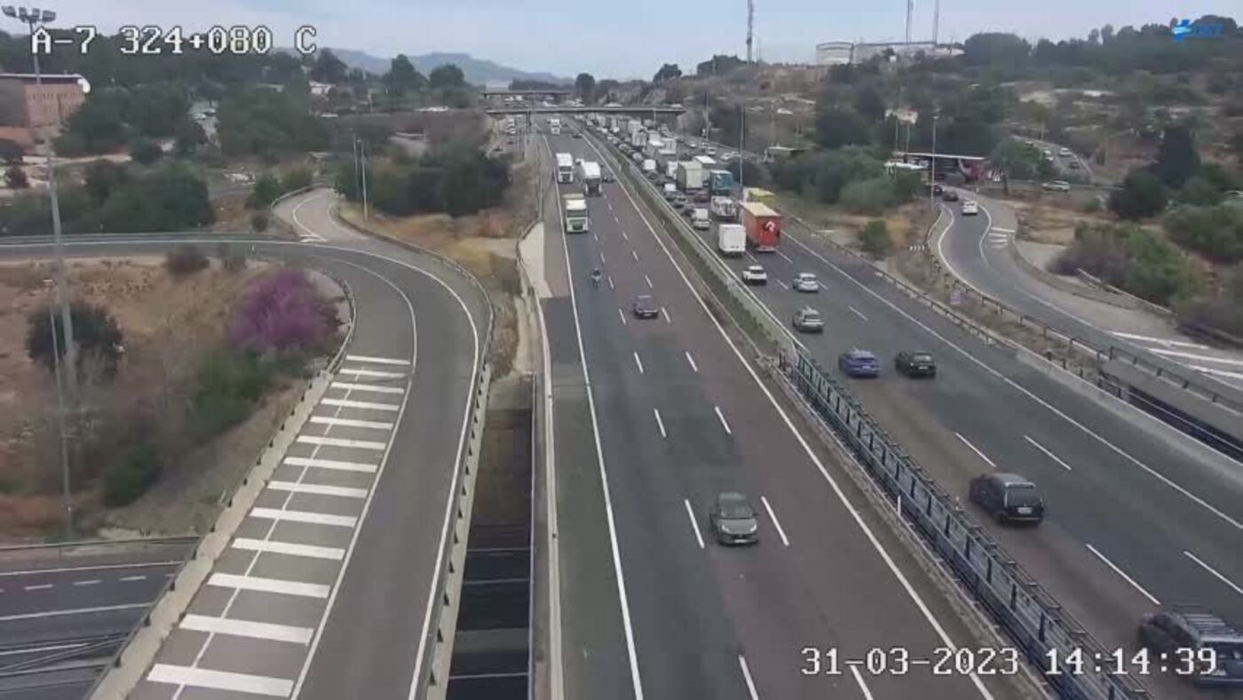 Retenciones de tráfico en la A-7