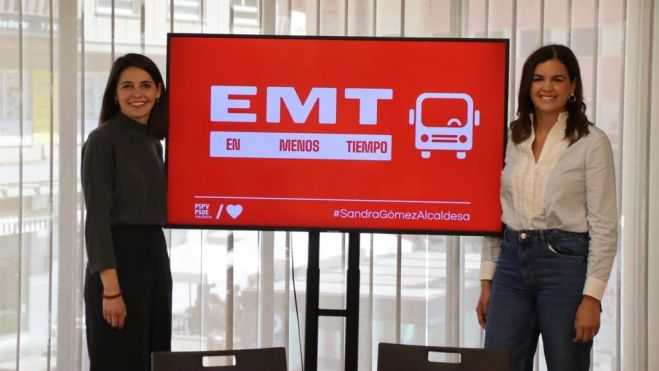 María Pérez y Sandra Gómez presentan el plan EMT en menos tiempo