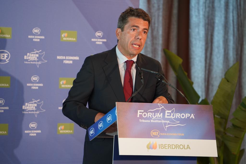 Carlos Mazón, candidat popular a la Generaliat Valenciana, durant la seva intervenció en el Nueva Economía Fórum