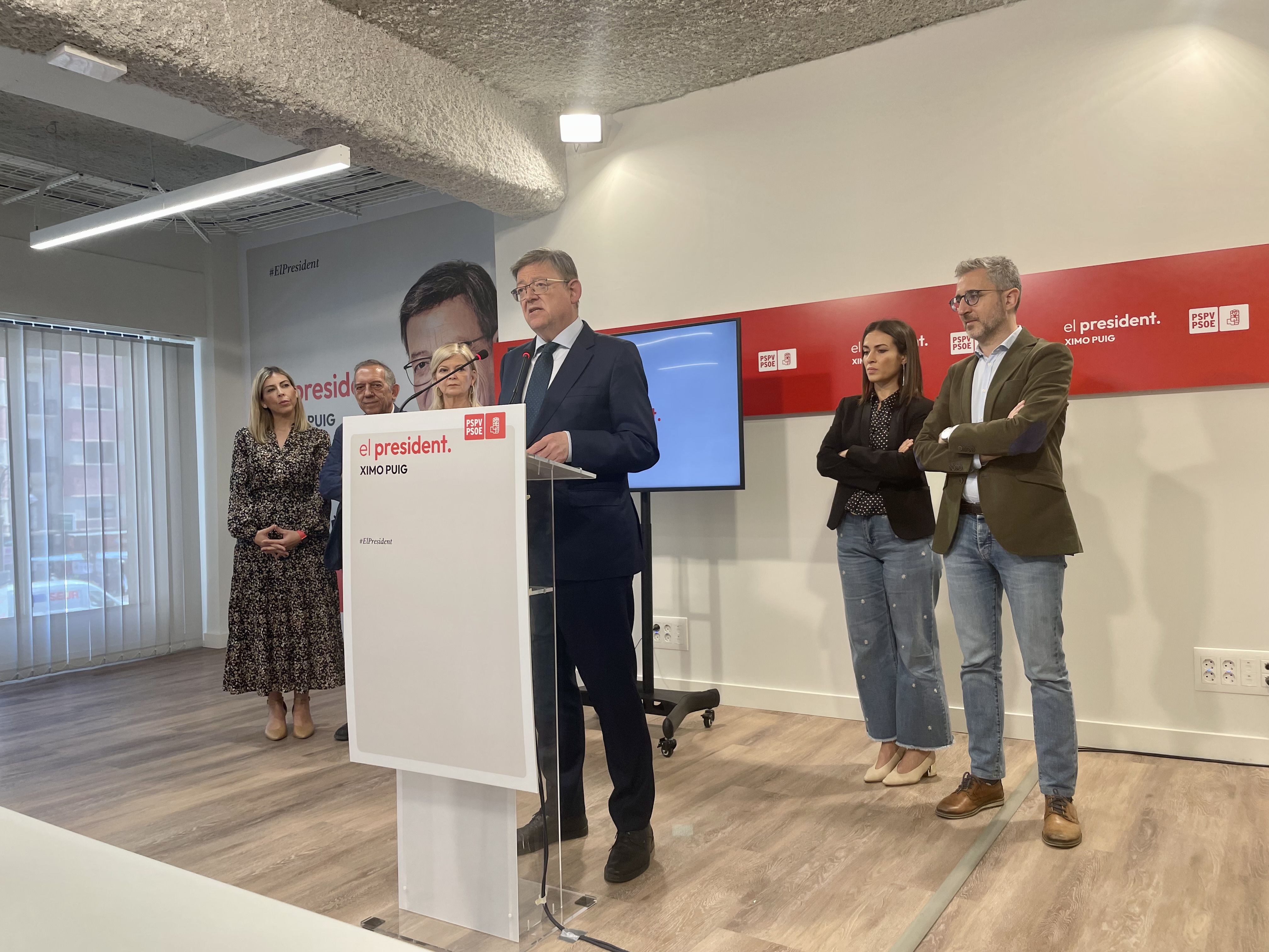 El president i secretari general del PSPV-PSOE, Ximo Puig