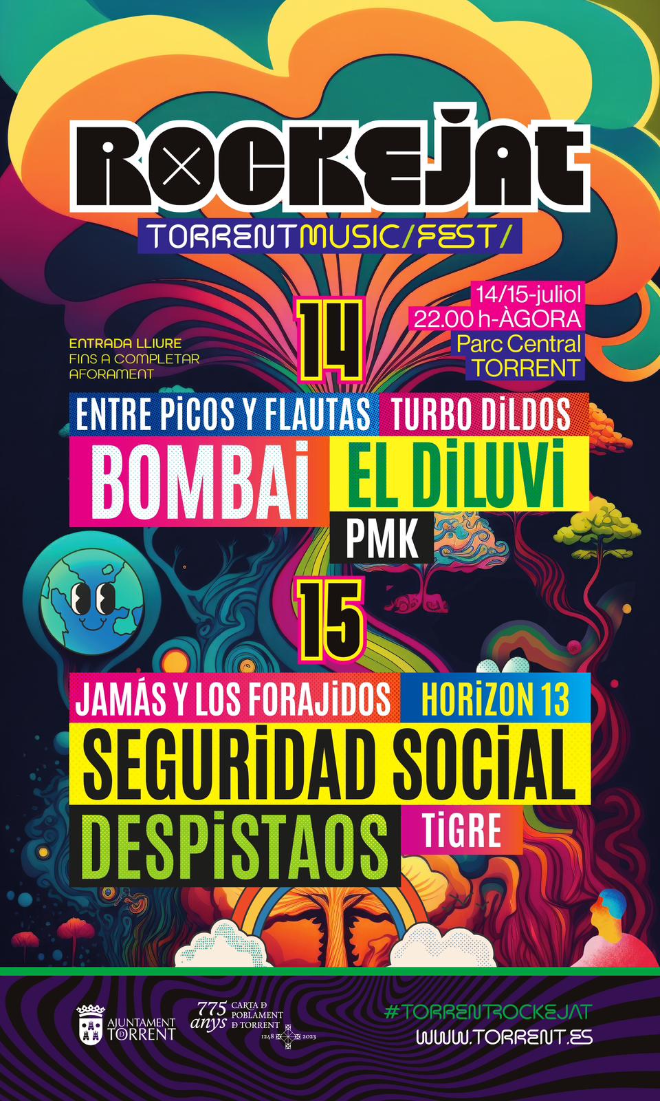 Cartell de la XX edició del Festival Rockejat de Torrent
