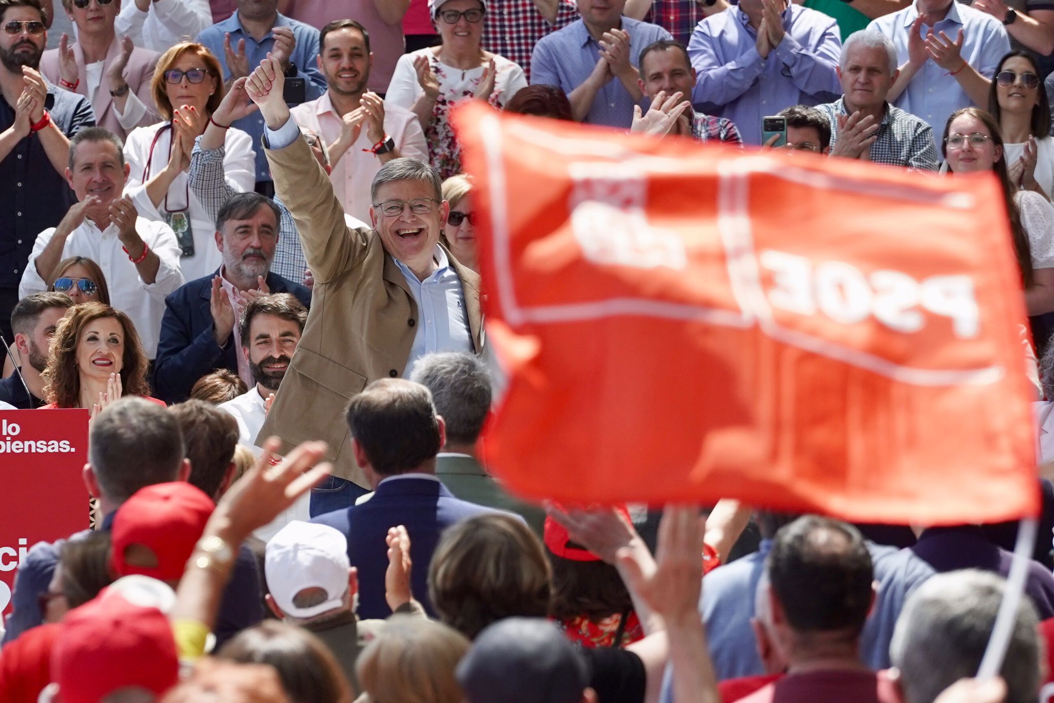 El president de la Generalitat Valenciana y secretario general del PSPV-PSOE, Ximo Puig, en el acto central de campaña