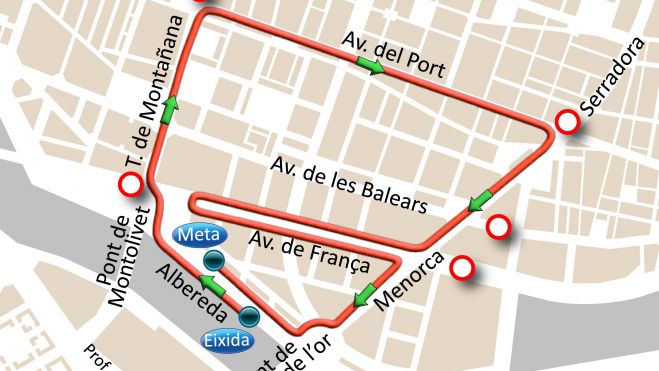 Recorrido de la carrera de València del domingo, 11 de junio 2023