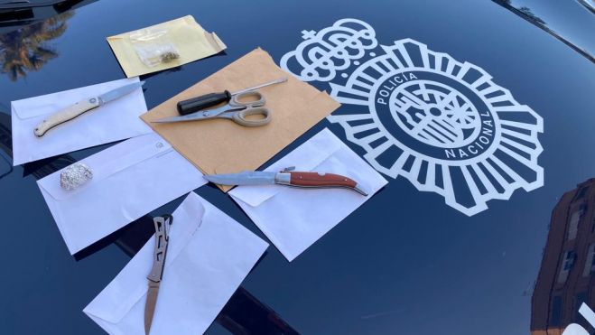 Armas blancas intervenidas por la Policía Nacional