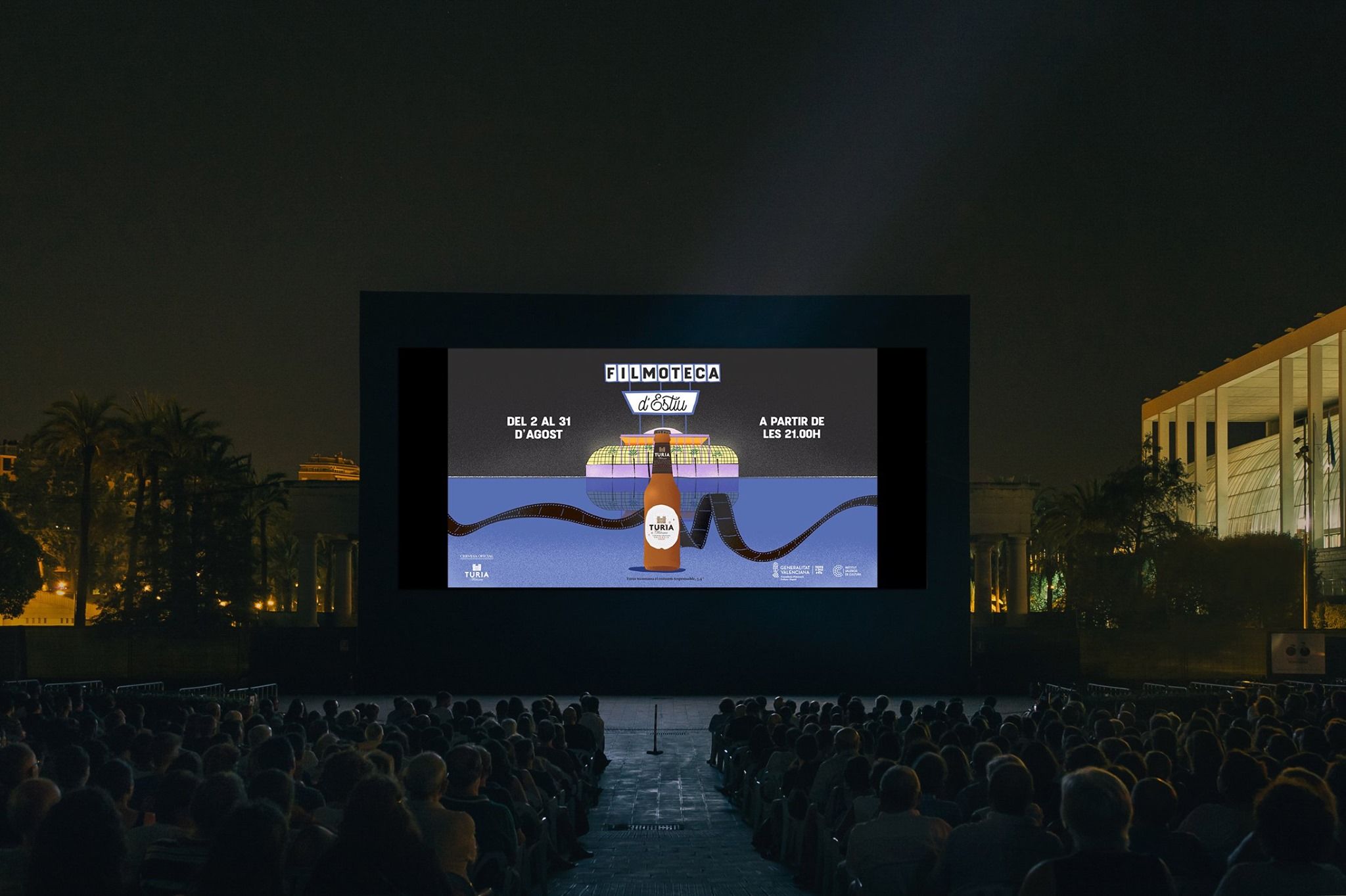 Edició anterior de La Filmoteca d'Estiu a València. Imatge: Cervezas Turia