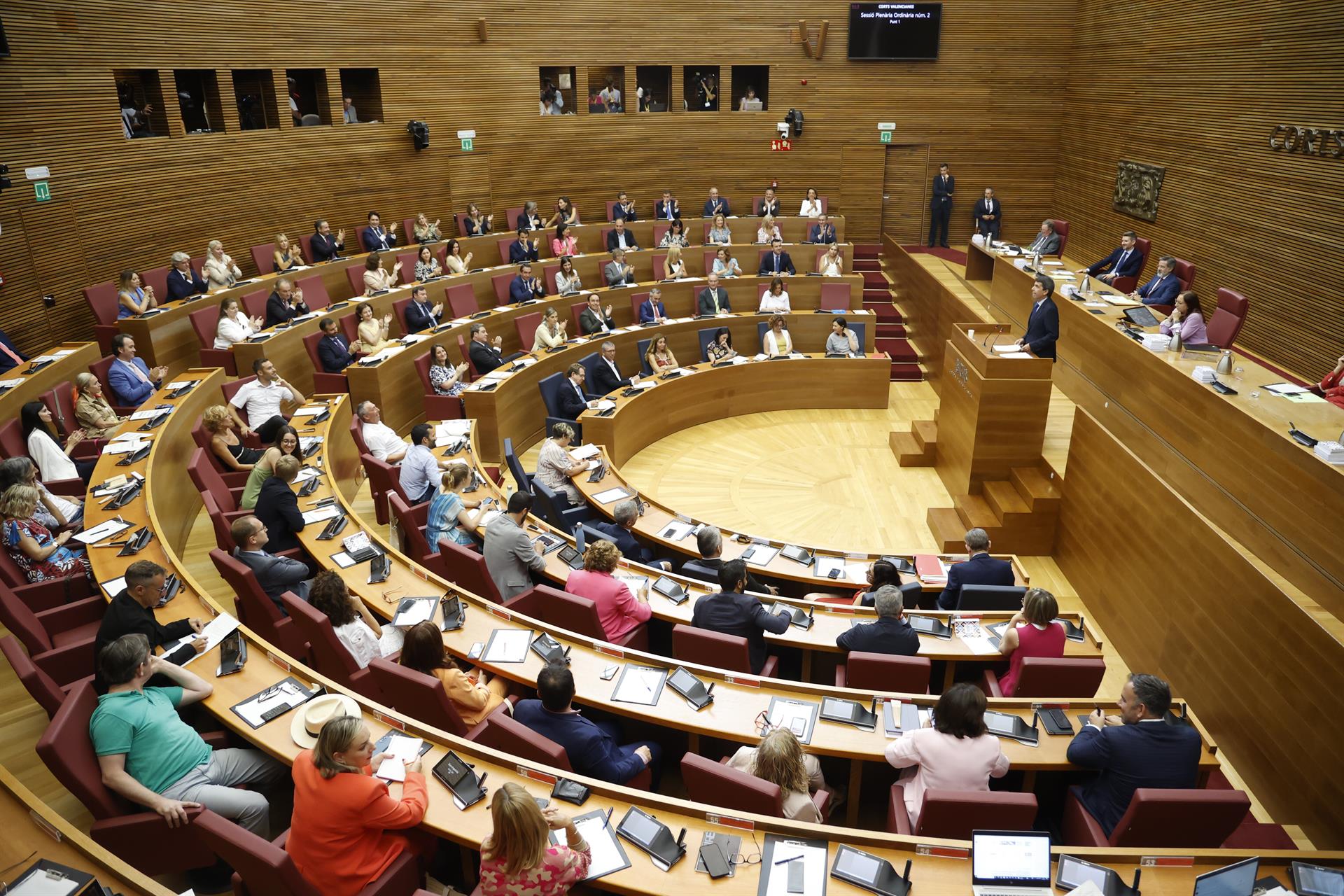 Les Corts durant una intervenció de Carlos Mazón