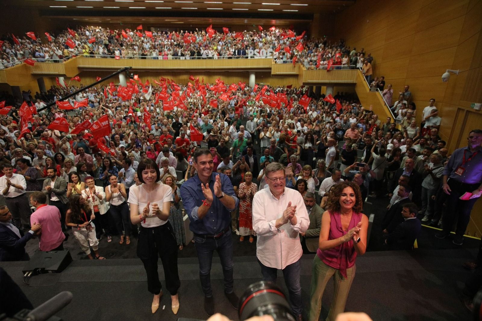 Pedro Sánchez, Diana Morant y Ximo Puig