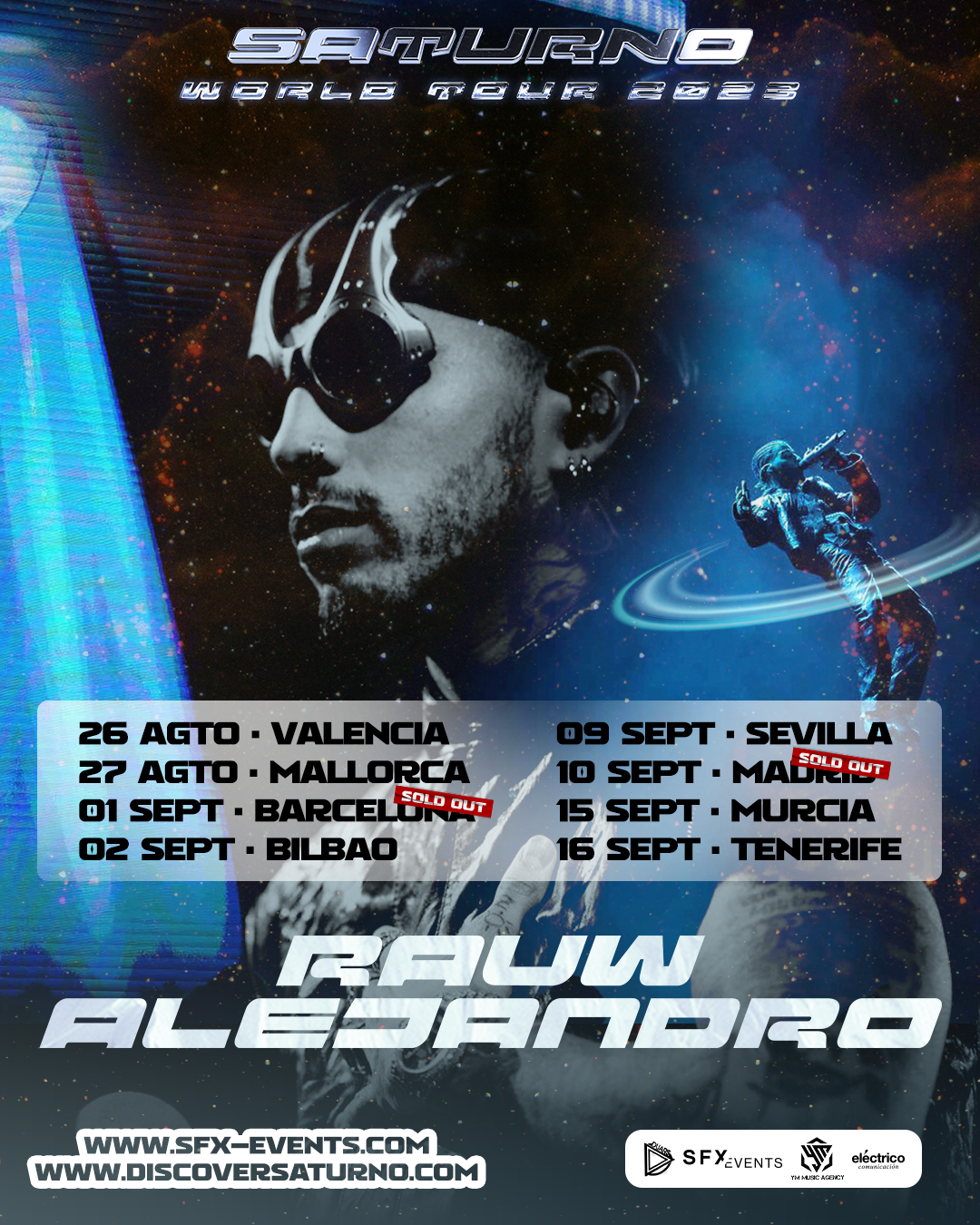 Cartel gira 'Saturno World Tour' de Rauw Alejandro Cartel gira 'Saturno World Tour' de Rauw Alejandro