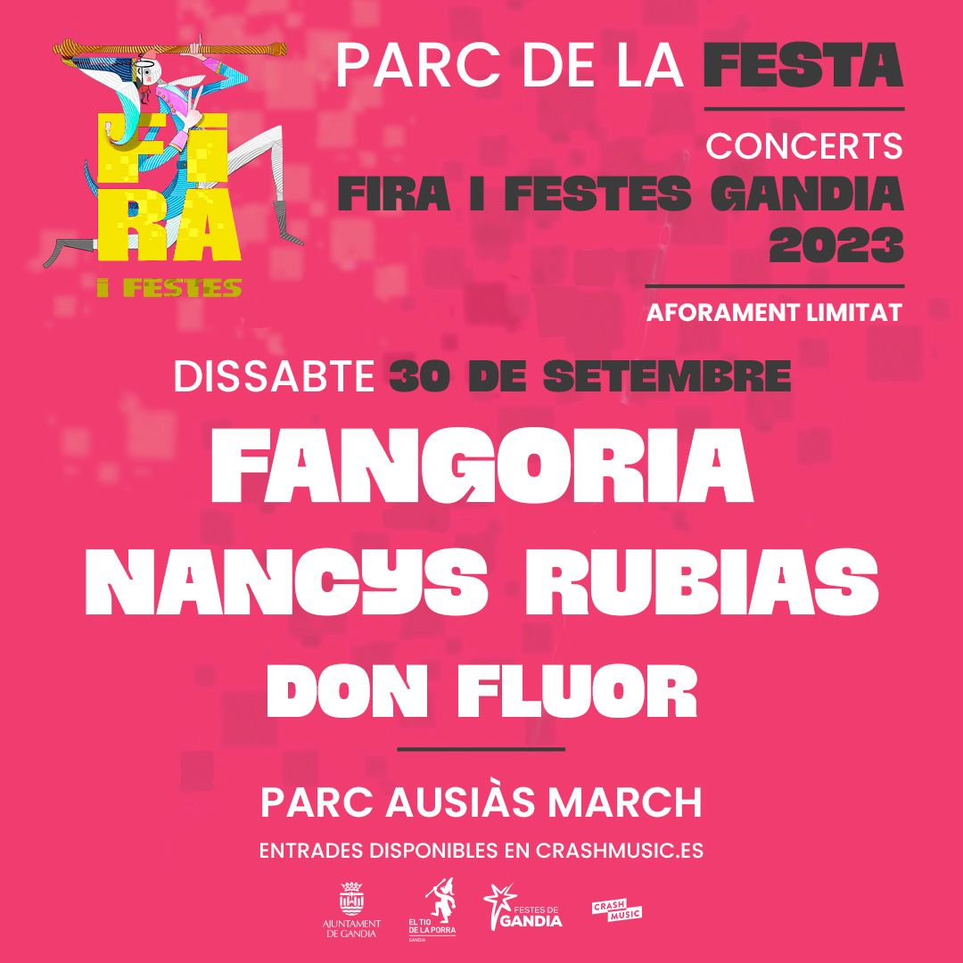 Cartel conciertos Fira i Festes de Gandia 2023