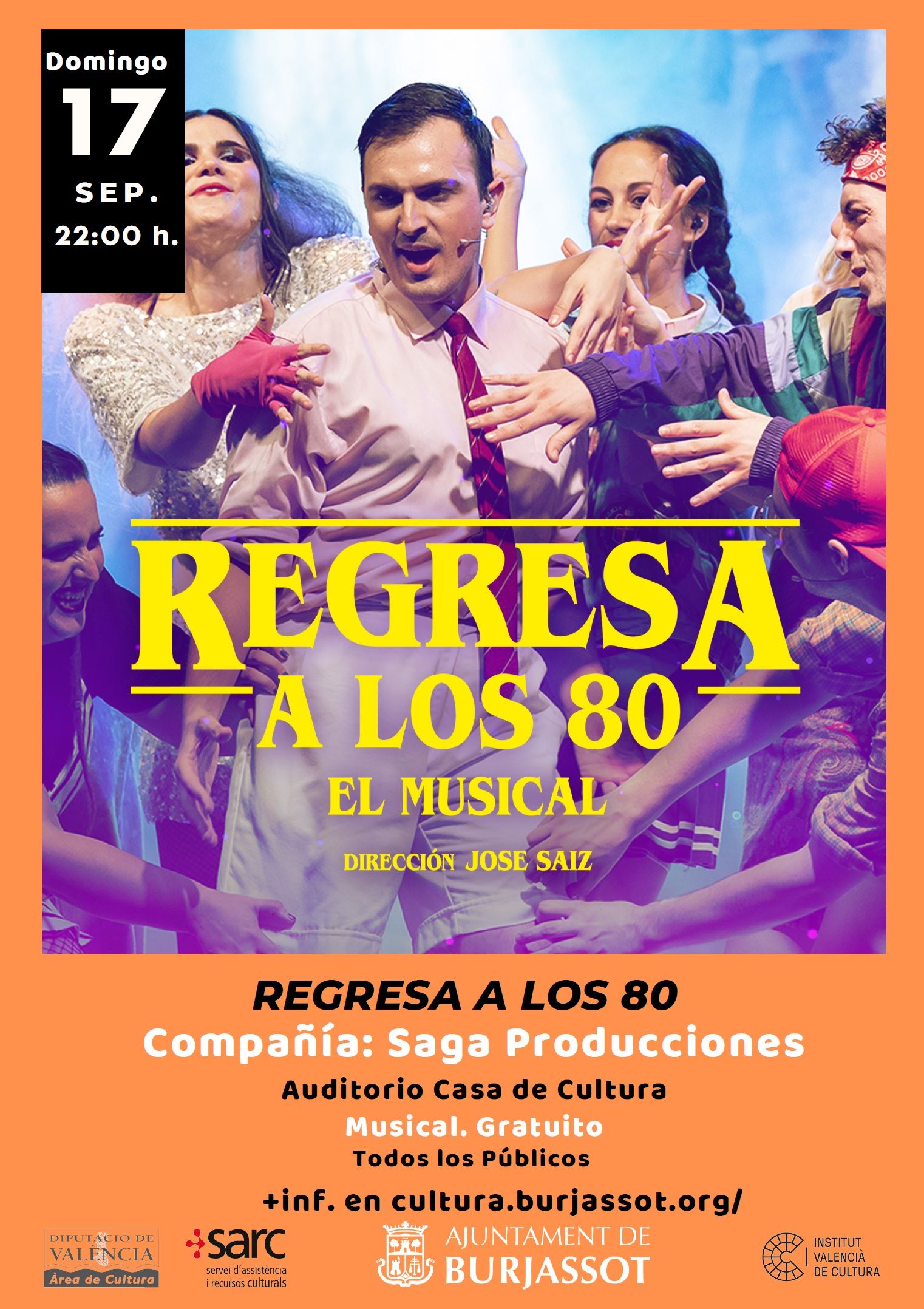 Cartel musical "Regresa a los 80" en Burjassot