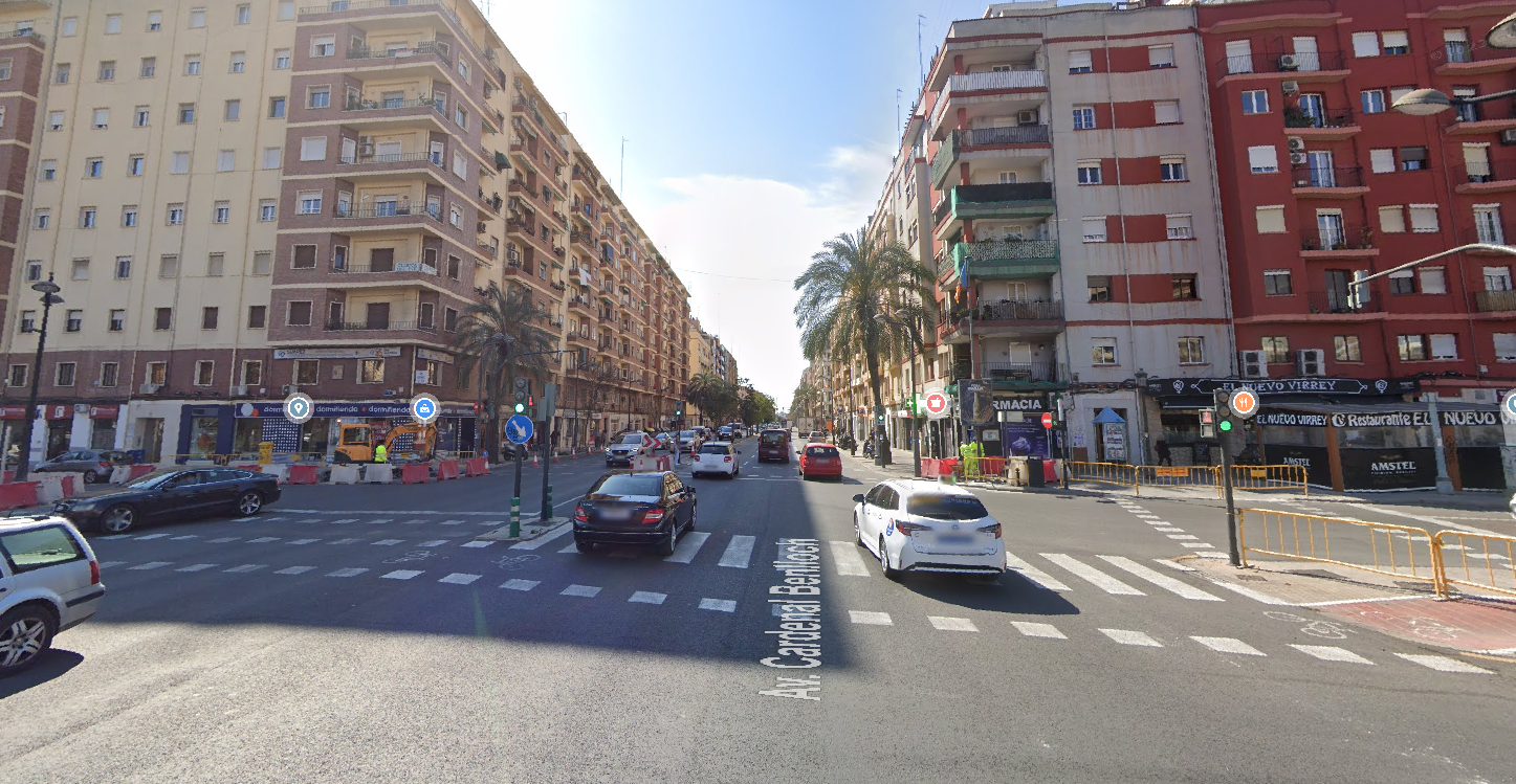 Cruce de las avenidas Blasco Ibáñez y Cardenal Benlloch