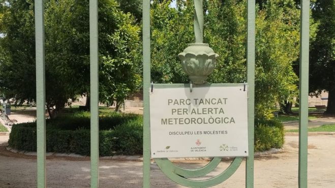 Cierre de parques por alerta meteorológica en València
