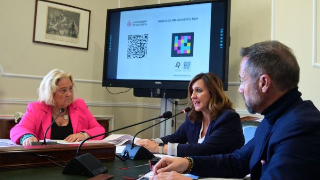 María José Ferrer San Segundo, María José Catalá i Juanma Badenas presenten els pressupostos de València 2024