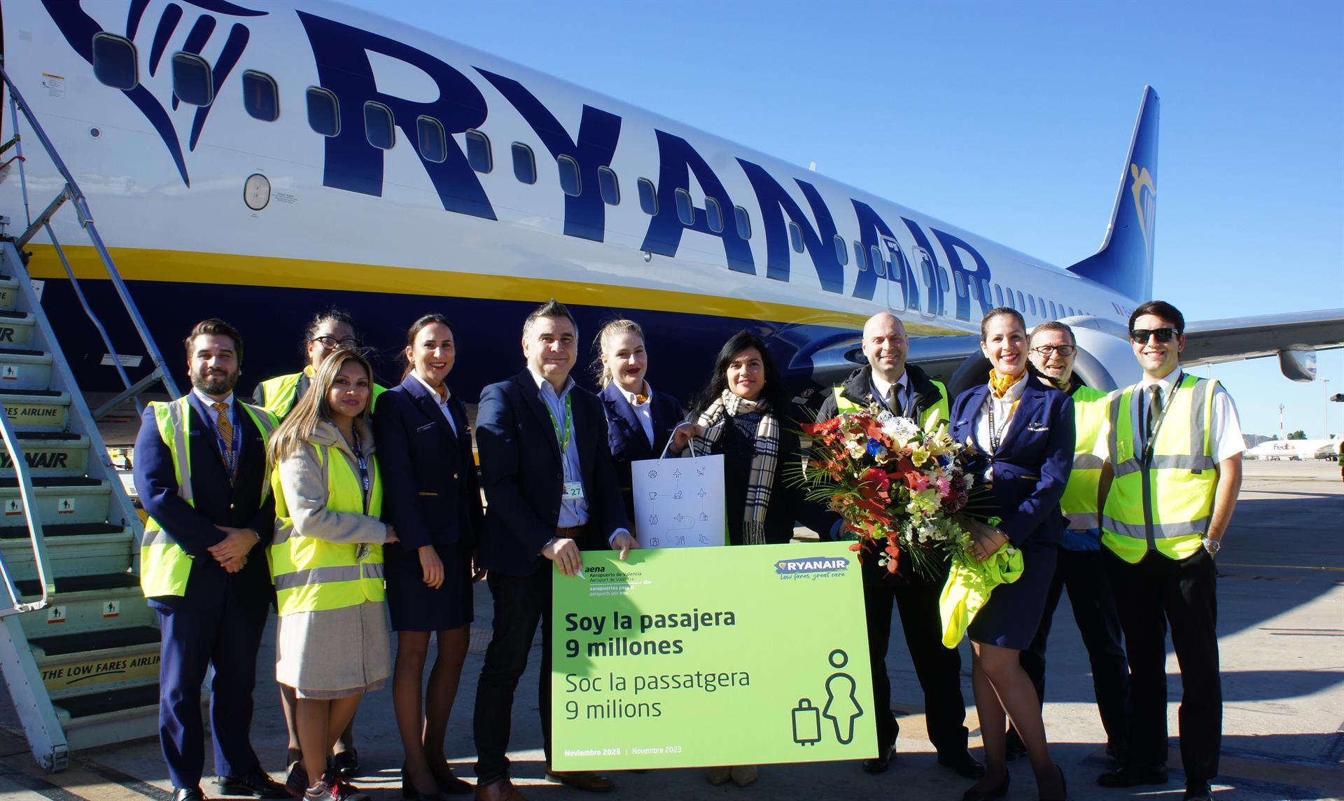 Pasajera 9 millones en Manises - AENA