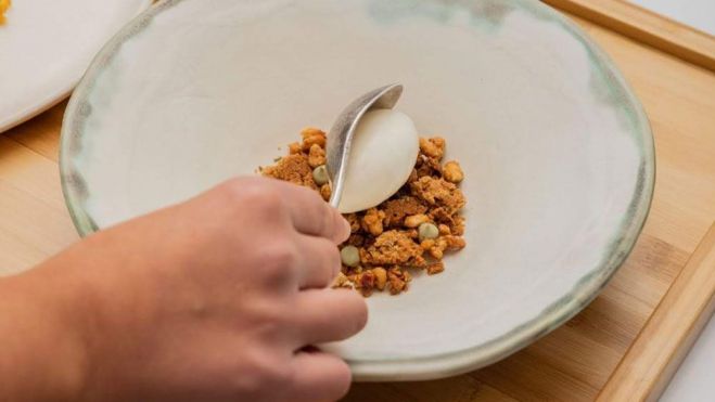 Un plato elaborado en el restaurante Fraula