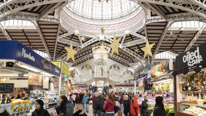 Mercado Central de València en Navidad. Foto Xisco Navarro