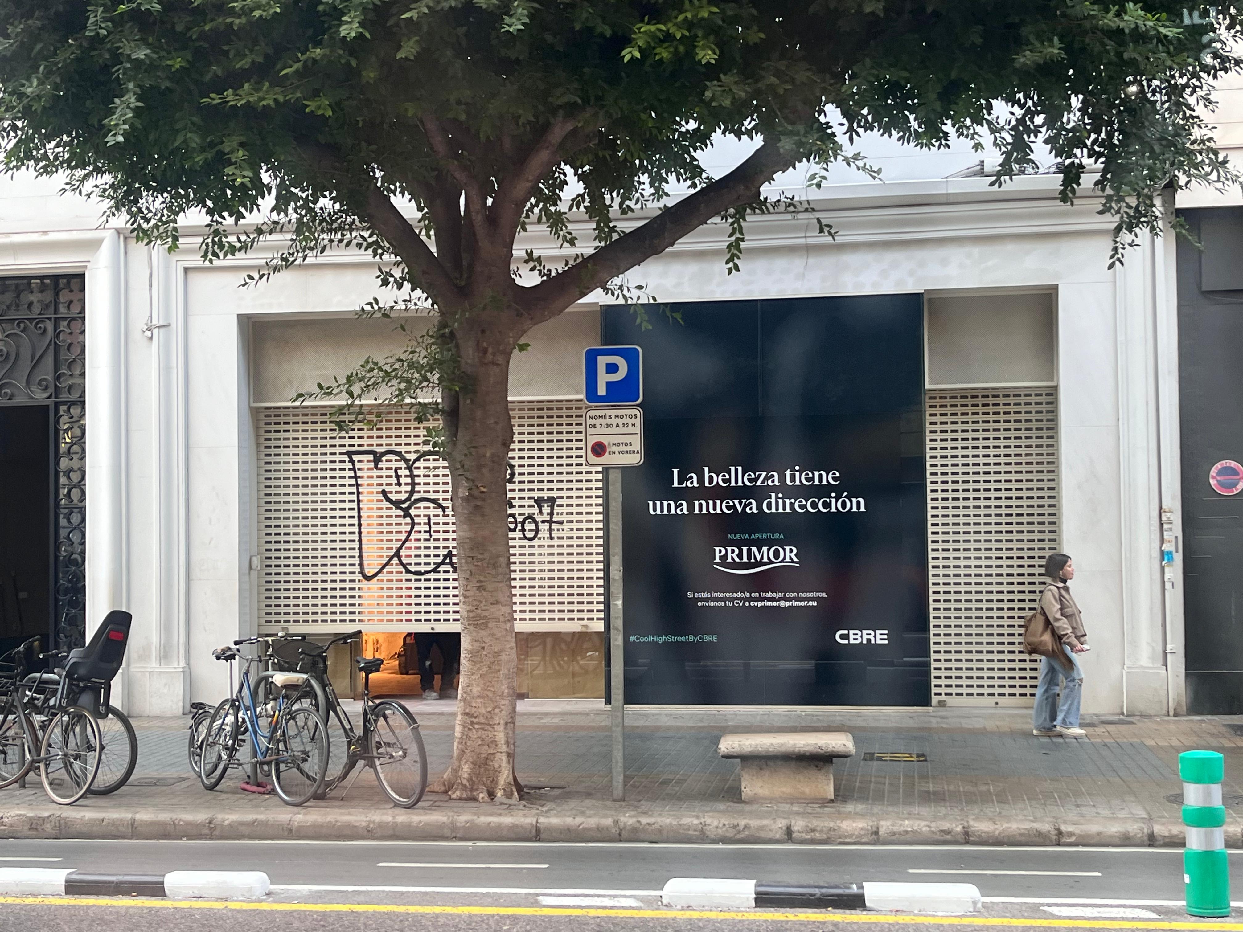 Emplazamiento de la nueva tienda de Primor en la calle Colón de València