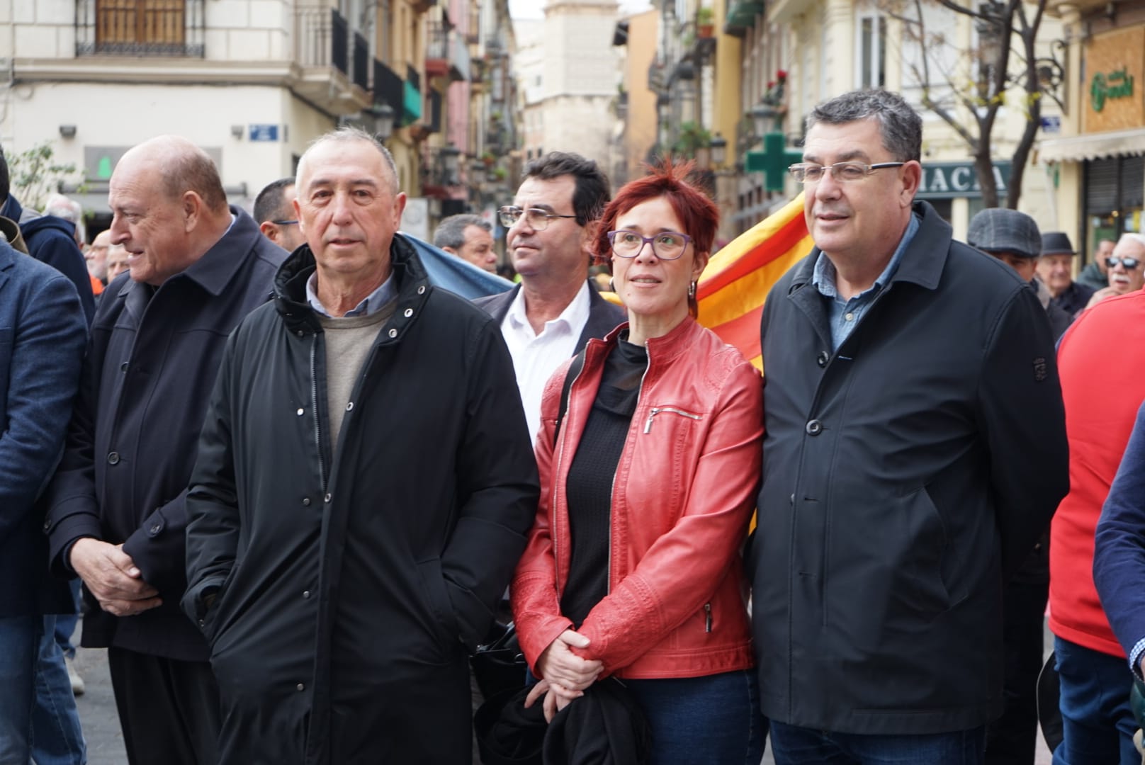 Miembros de Compromís participan en la concentración por el Derecho Civil Valenciano
