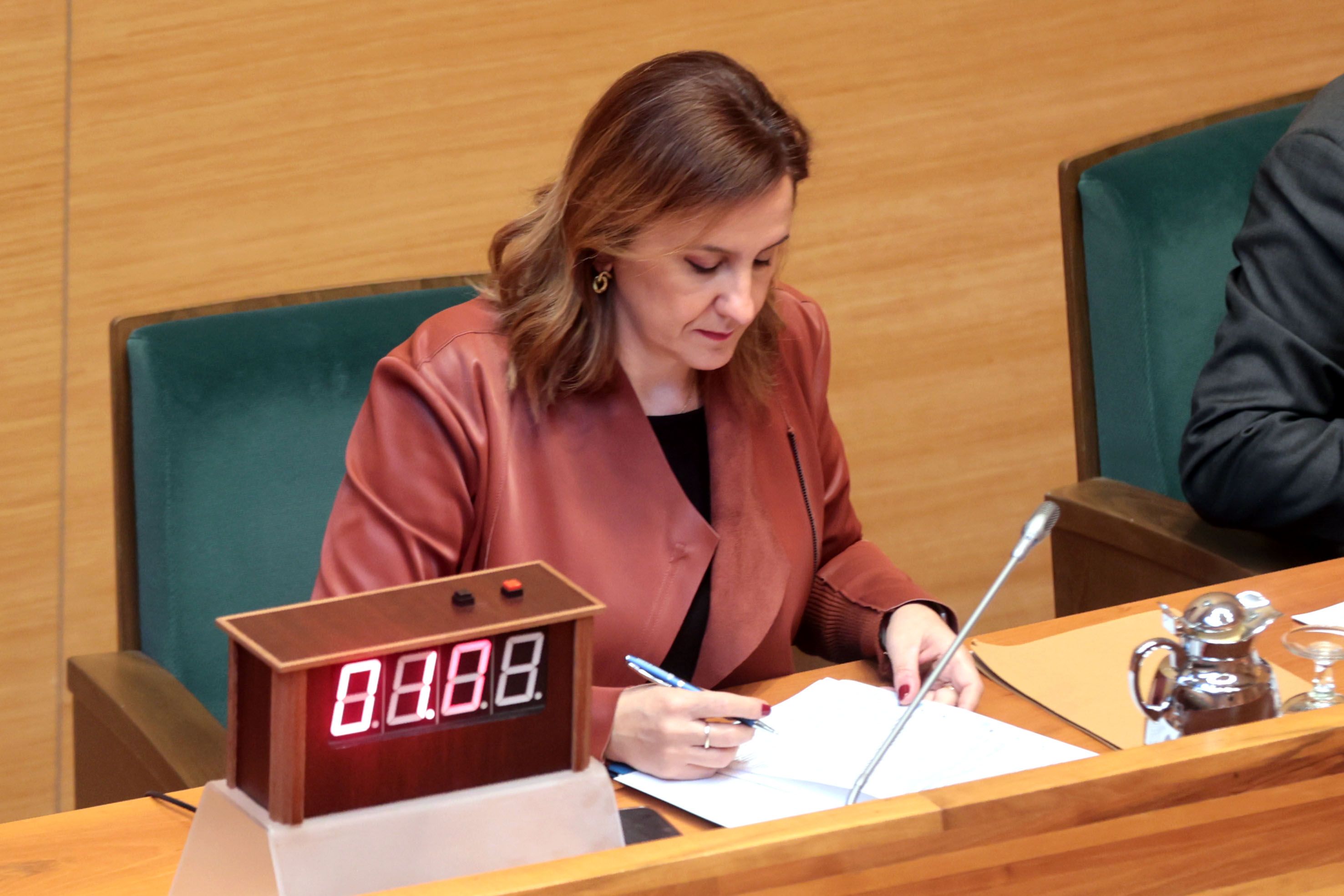 La alcaldesa María José Catalá en el pleno de Valencia