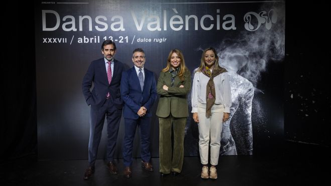 Sergio Arlandis, José Luis Moreno, María José Mora i Rocío Gil a la presentació de Dansa València 2024