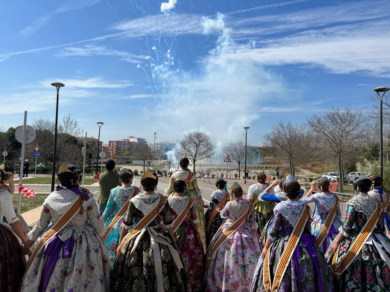 Celebración de una Mascletà en Paterna en las Fallas de 2023