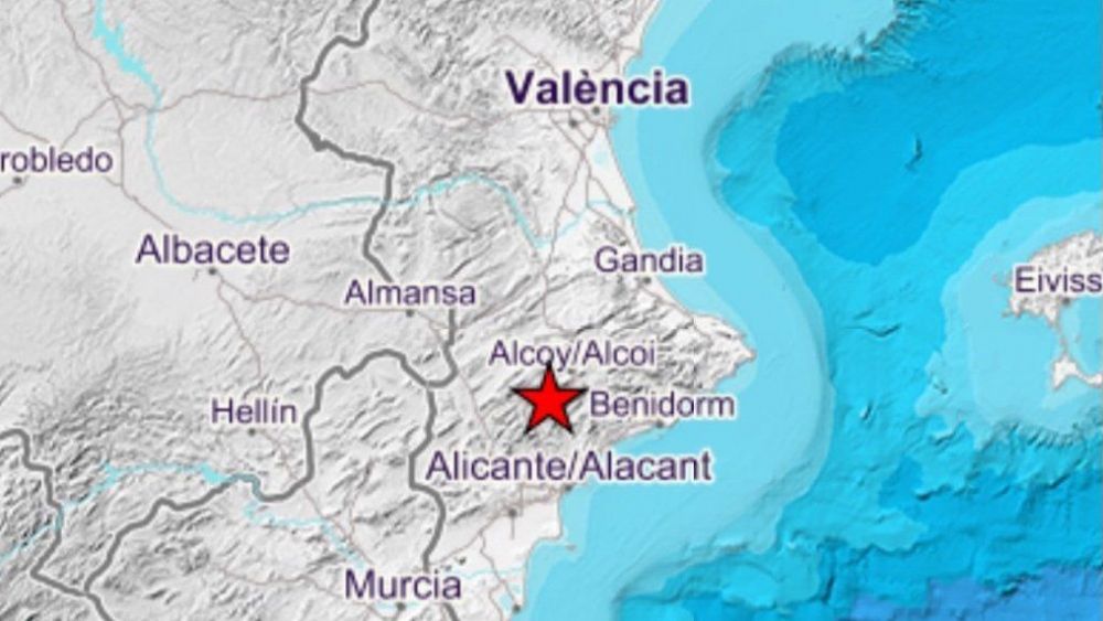 Ubicación del terremoto de Ibi